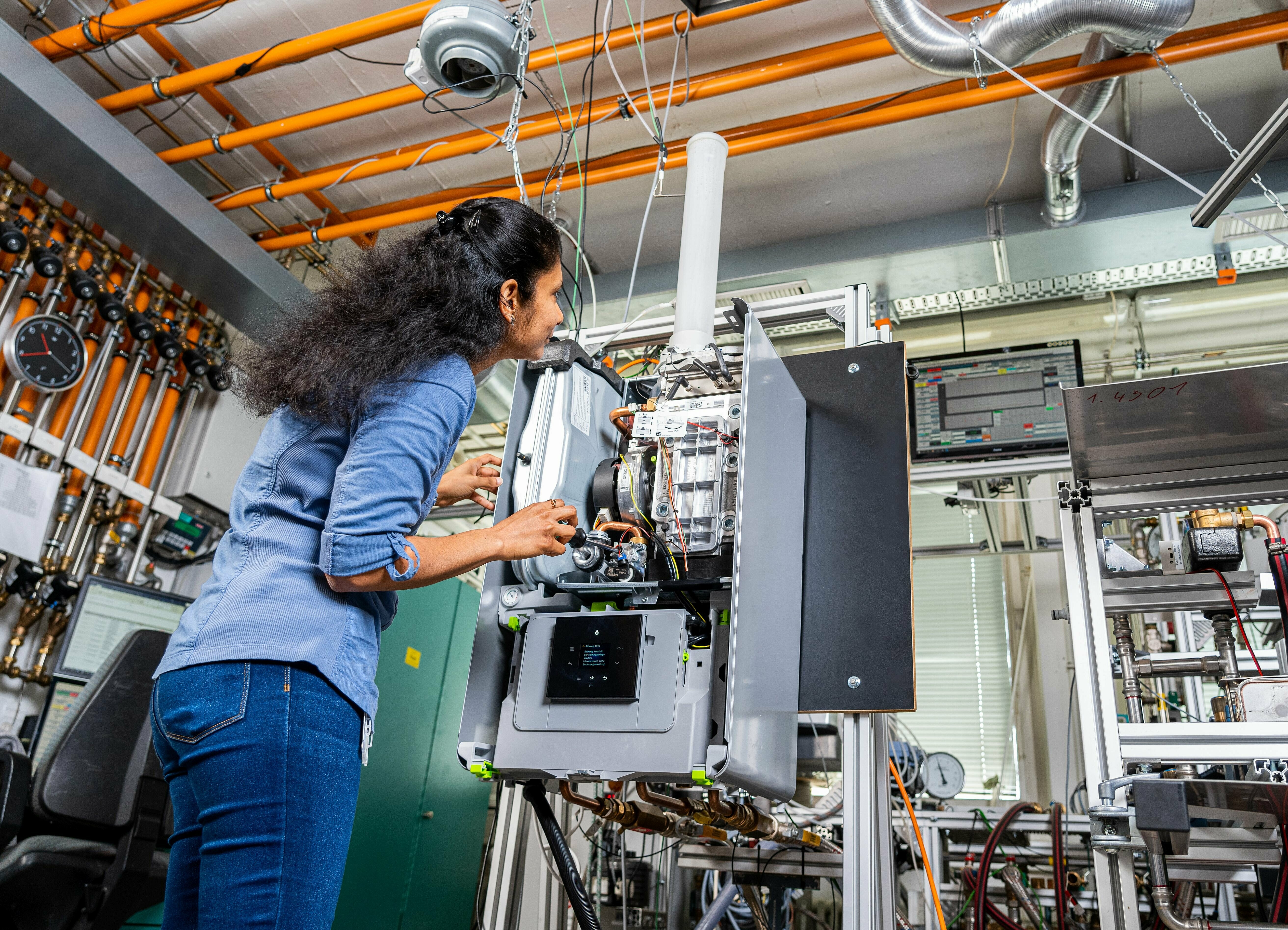 Testing of a gas boiler