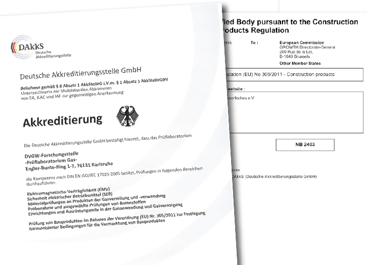 Accreditation certificates